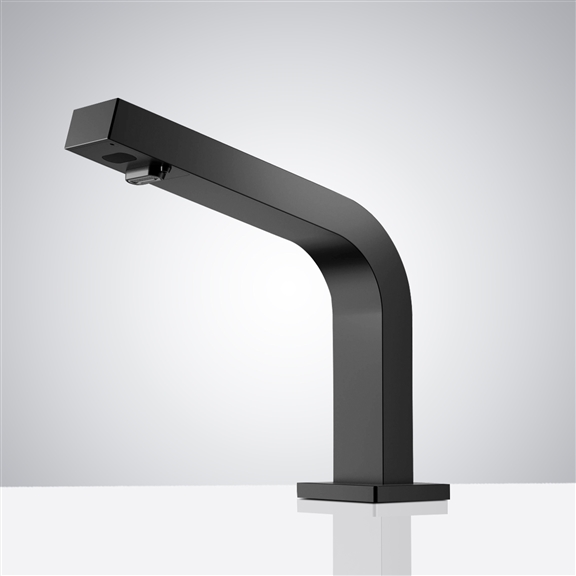 Commercial Touchless Sensor Faucet In matte Black Deck Mounted